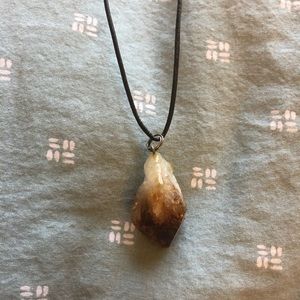 Raw citrine pendant necklace